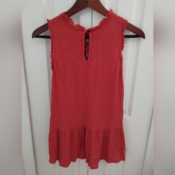 Embroidered Orange Sleeveless top - Picture 7 of 16